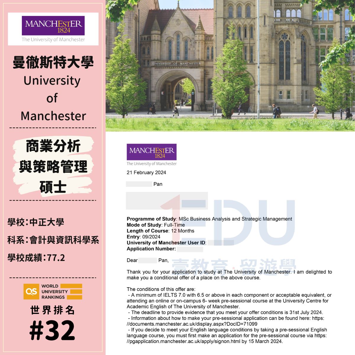 曼徹斯特大學｜商業分析與策略管理碩士