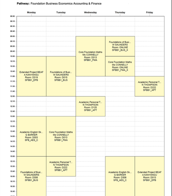杜倫大學國際大學預科課程International Foundation課表